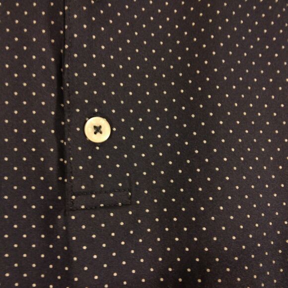 FootJoy FJ golf polo shirt mens 2XL XXL blue polka dot all over performance - Picture 3 of 9